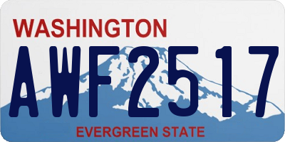 WA license plate AWF2517