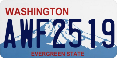 WA license plate AWF2519