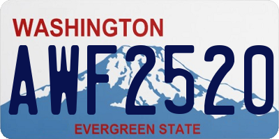 WA license plate AWF2520