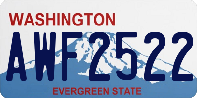 WA license plate AWF2522