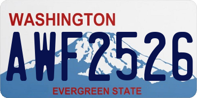 WA license plate AWF2526
