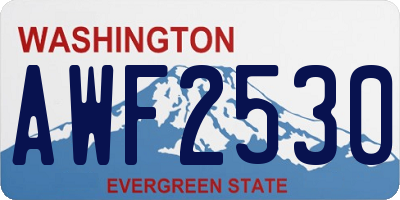 WA license plate AWF2530
