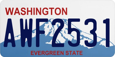 WA license plate AWF2531