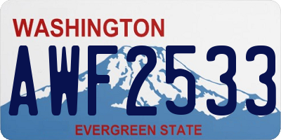 WA license plate AWF2533