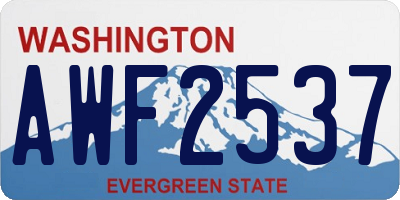 WA license plate AWF2537