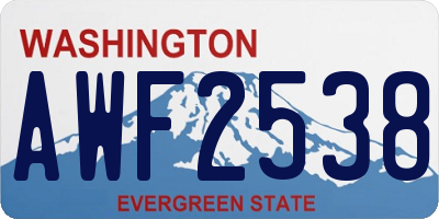 WA license plate AWF2538