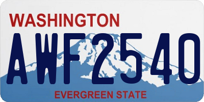WA license plate AWF2540