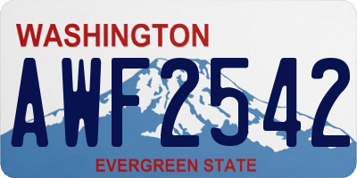 WA license plate AWF2542