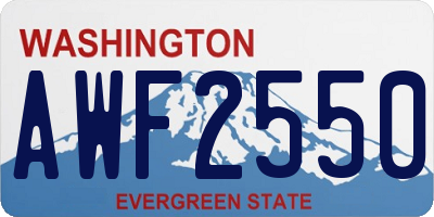 WA license plate AWF2550