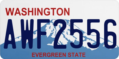 WA license plate AWF2556
