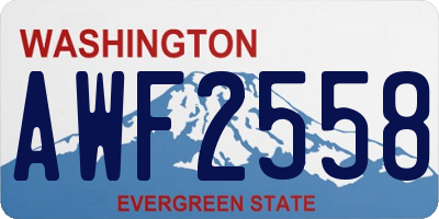 WA license plate AWF2558
