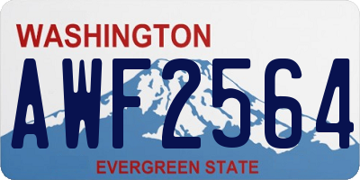WA license plate AWF2564