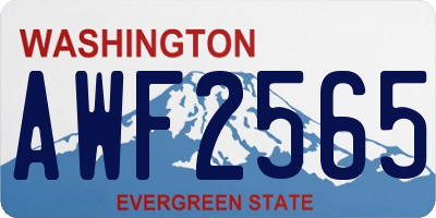 WA license plate AWF2565