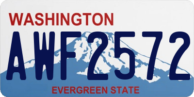 WA license plate AWF2572