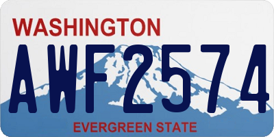 WA license plate AWF2574