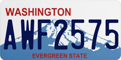 WA license plate AWF2575