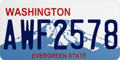 WA license plate AWF2578