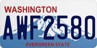 WA license plate AWF2580