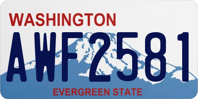 WA license plate AWF2581