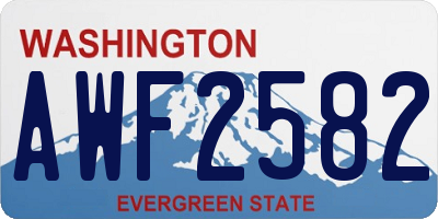WA license plate AWF2582