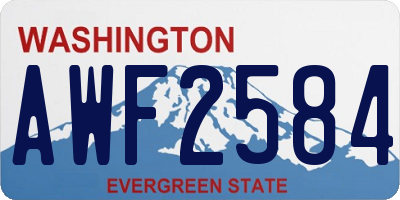 WA license plate AWF2584