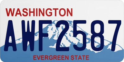 WA license plate AWF2587