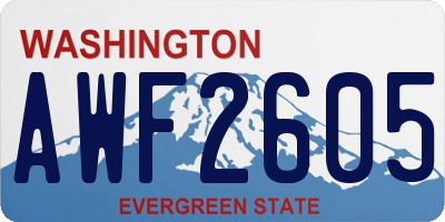 WA license plate AWF2605