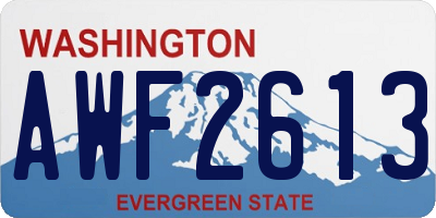 WA license plate AWF2613