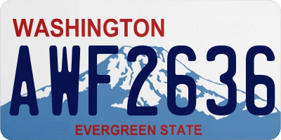WA license plate AWF2636