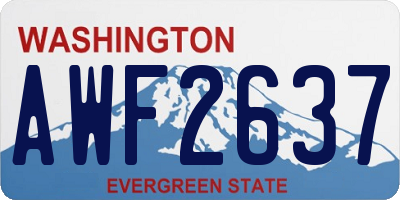 WA license plate AWF2637
