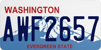 WA license plate AWF2657