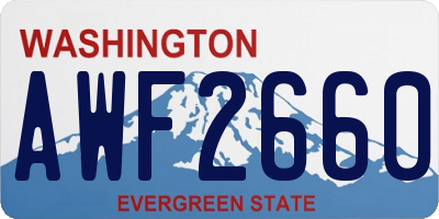 WA license plate AWF2660