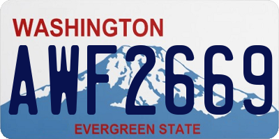WA license plate AWF2669