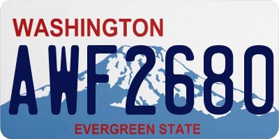 WA license plate AWF2680