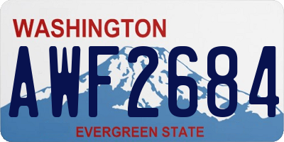 WA license plate AWF2684
