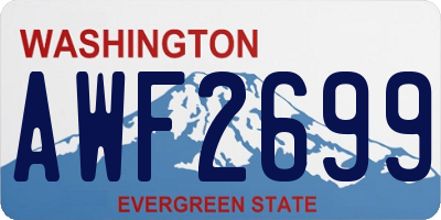 WA license plate AWF2699