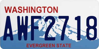 WA license plate AWF2718