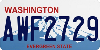 WA license plate AWF2729