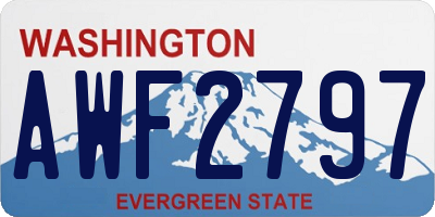 WA license plate AWF2797