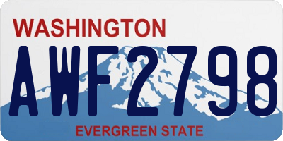 WA license plate AWF2798