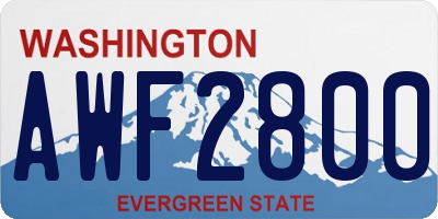 WA license plate AWF2800