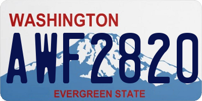 WA license plate AWF2820