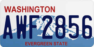 WA license plate AWF2856