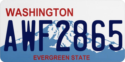WA license plate AWF2865