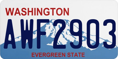 WA license plate AWF2903