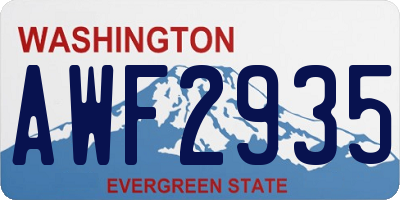 WA license plate AWF2935