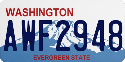 WA license plate AWF2948