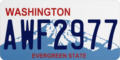 WA license plate AWF2977