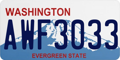WA license plate AWF3033