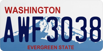 WA license plate AWF3038